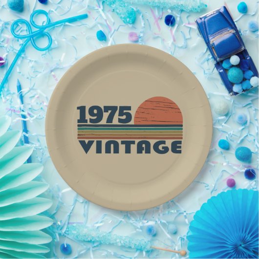 5パーソナライズされたヴィンテージ50歳の誕生日パーティー ペーパープレート (パーティー)