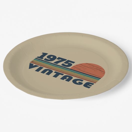 5パーソナライズされたヴィンテージ50歳の誕生日パーティー ペーパープレート (アングル)