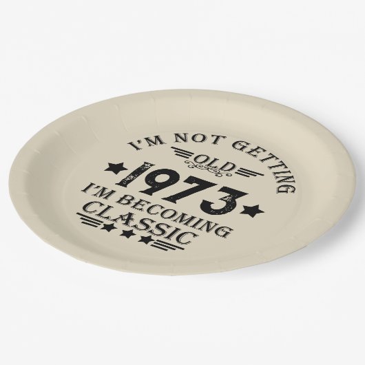 5パーソナライズされたヴィンテージ50歳の誕生日パーティー ペーパープレート (アングル)