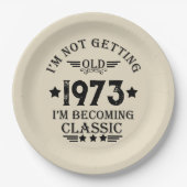 5パーソナライズされたヴィンテージ50歳の誕生日パーティー ペーパープレート (正面)