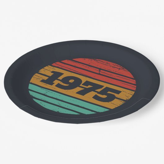 5パーソナライズされたヴィンテージ50歳の誕生日パーティー ペーパープレート (アングル)