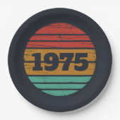 5パーソナライズされたヴィンテージ50歳の誕生日パーティー ペーパープレート (正面)