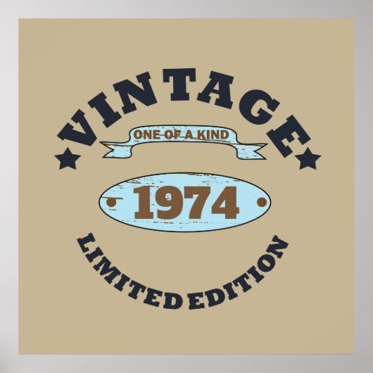 5パーソナライズされたヴィンテージ50歳の誕生日パーティー ポスター (正面)