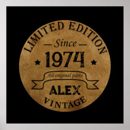 5パーソナライズされたヴィンテージ50歳の誕生日パーティー ポスター