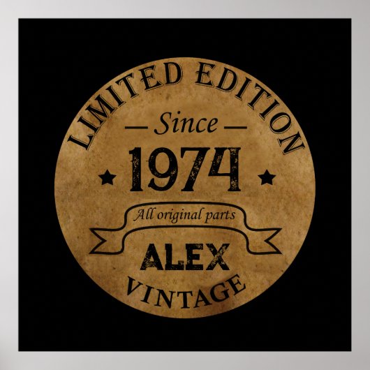 5パーソナライズされたヴィンテージ50歳の誕生日パーティー ポスター (正面)