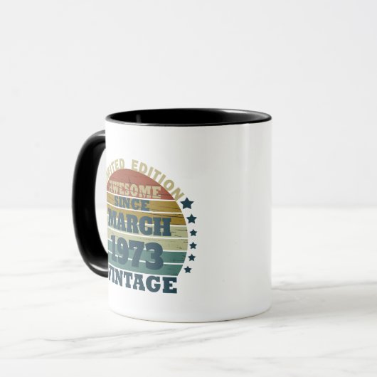 5パーソナライズされたヴィンテージ50歳の誕生日パーティー マグカップ (正面左)