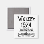 5パーソナライズされたヴィンテージ50歳の誕生日パーティー マグネット (正面/裏面)