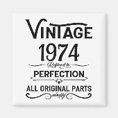 5パーソナライズされたヴィンテージ50歳の誕生日パーティー マグネット (正面)