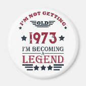 5パーソナライズされたヴィンテージ50歳の誕生日パーティー マグネット (正面)