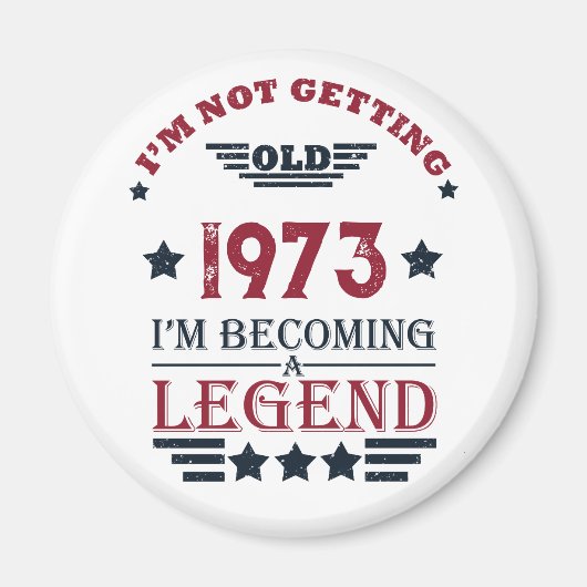 5パーソナライズされたヴィンテージ50歳の誕生日パーティー マグネット (正面)