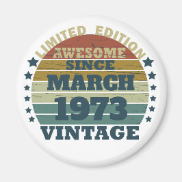 5パーソナライズされたヴィンテージ50歳の誕生日パーティー マグネット