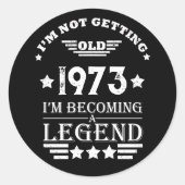 5パーソナライズされたヴィンテージ50歳の誕生日パーティー ラウンドシール (正面)