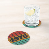 5パーソナライズされたヴィンテージ50歳の誕生日パーティー ラウンドペーパーコースター (インサイチュ)