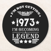 5パーソナライズされたヴィンテージ50歳の誕生日パーティー ラウンドペーパーコースター (正面)