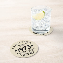 5パーソナライズされたヴィンテージ50歳の誕生日パーティー ラウンドペーパーコースター