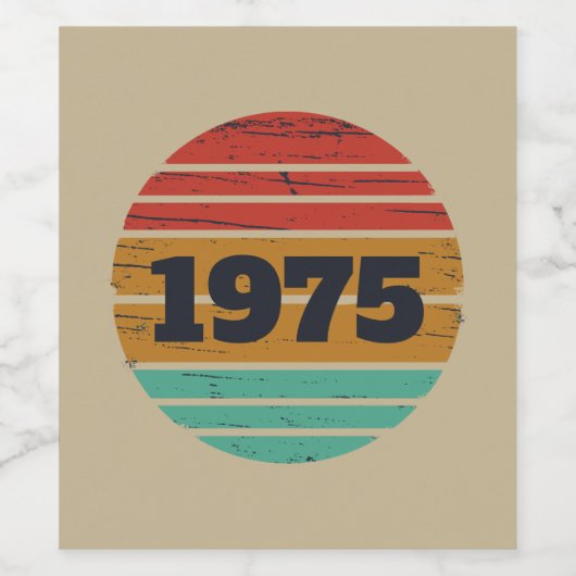 5パーソナライズされたヴィンテージ50歳の誕生日パーティー ワインラベル (シングルラベル)