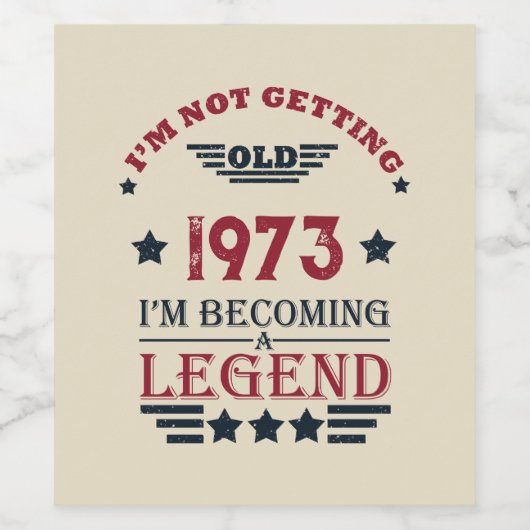 5パーソナライズされたヴィンテージ50歳の誕生日パーティー ワインラベル (シングルラベル)