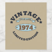 5パーソナライズされたヴィンテージ50歳の誕生日パーティー ワインラベル (シングルラベル)