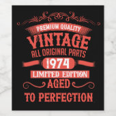 5パーソナライズされたヴィンテージ50歳の誕生日パーティー ワインラベル (シングルラベル)