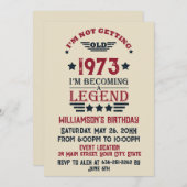 5パーソナライズされたヴィンテージ50歳の誕生日パーティー 招待状 (正面/裏面)