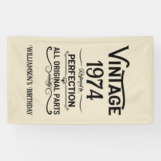 5パーソナライズされたヴィンテージ50歳の誕生日パーティー 横断幕 (横)