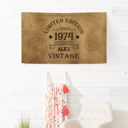 5パーソナライズされたヴィンテージ50歳の誕生日パーティー 横断幕 (インサイチュ)