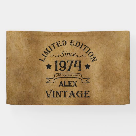 5パーソナライズされたヴィンテージ50歳の誕生日パーティー 横断幕 (横)