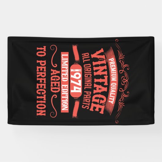 5パーソナライズされたヴィンテージ50歳の誕生日パーティー 横断幕 (横)