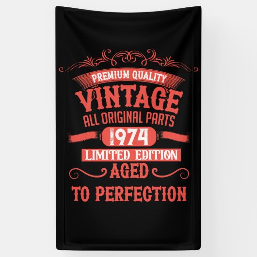 5パーソナライズされたヴィンテージ50歳の誕生日パーティー 横断幕 (縦)