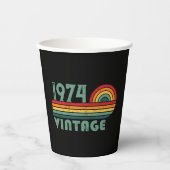 5パーソナライズされたヴィンテージ50歳の誕生日パーティー 紙コップ (正面)