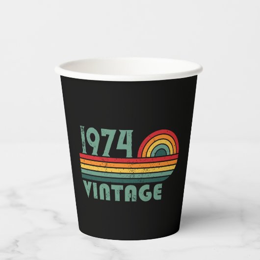 5パーソナライズされたヴィンテージ50歳の誕生日パーティー 紙コップ (正面)