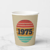 5パーソナライズされたヴィンテージ50歳の誕生日パーティー 紙コップ (裏面)