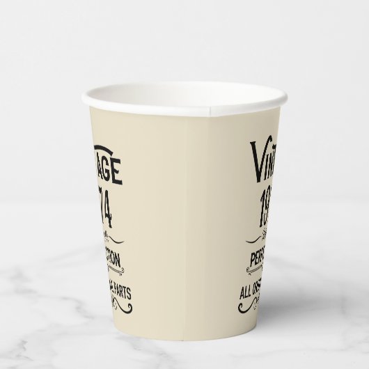 5パーソナライズされたヴィンテージ50歳の誕生日パーティー 紙コップ (右)