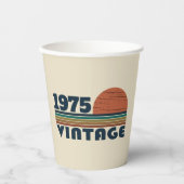 5パーソナライズされたヴィンテージ50歳の誕生日パーティー 紙コップ (正面)