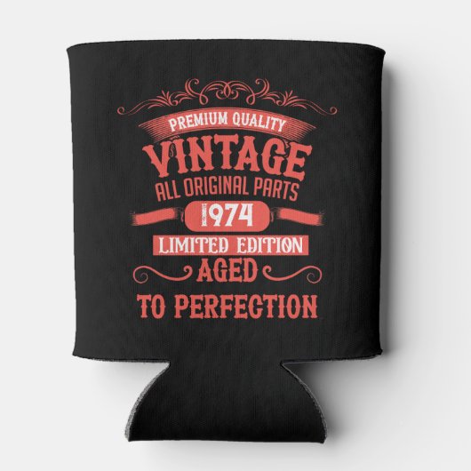 5パーソナライズされたヴィンテージ50歳の誕生日パーティー 缶クーラー (裏面)