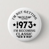 5パーソナライズされたヴィンテージ50歳の誕生日パーティー 缶バッジ (正面)