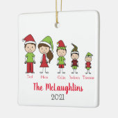 5パーソナライズされた人家族 セラミックオーナメント (左)