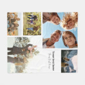 5パーソナライズされた枚のコラージュ フリースブランケット (正面(横))