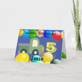 5パーソナライズされた歳少年用誕生日カード カード (正面)