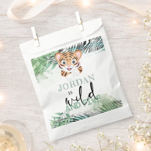5パーソナライズされたth誕生日ライオンジャングルフェイバーバッグ フェイバーバッグ (クリップ留めされた状態)