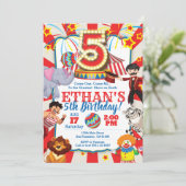 5パーティの招待状のサーカス誕生日 招待状 (スタンド正面)