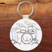 5ピースドラムキット:マーカースケッチ: キーホルダー (正面)