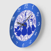 5ピースブルーグラスバンド ラージ壁時計 (傾斜)