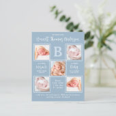 5フォトエレガントコラージュ生まれたばかりの男の赤ちゃん誕生 案内ポストカード (スタンド正面)