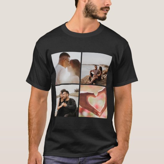 5フォトカスタムコラージュパーソナライズされた Tシャツ (正面)
