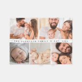 5フォトギャラリーファミリーコラージュパーソナライズされた フリースブランケット (正面(横))