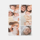 5フォトギャラリーファミリーコラージュパーソナライズされた フリースブランケット (正面)