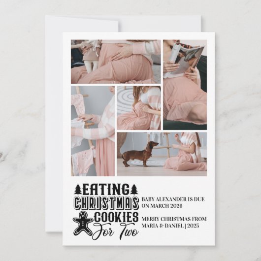 5フォトクリスマスクッキーfor 2妊娠 シーズンカード (正面)