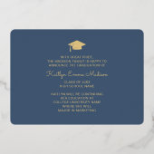 5フォトグラードコラージュダスティブルー&ゴールドフォイルカード 箔招待状 (裏面)