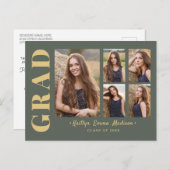 5フォトグラードコラージュモダンスクリプトセージと金ゴールド ポストカード (正面/裏面)